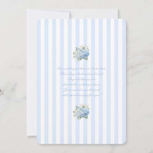 Hydrangea Baby shower Boy Invitation Kaart (Achterkant)