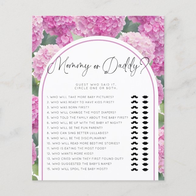 Hydrangea Baby shower Mama of Daddy Games (Voorkant)