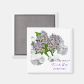 Hydrangea Baby shower Save the Date Magnet Magneet (Voorkant / Achterkant)