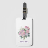 Hydrangea bagagelabel, gepersonaliseerd bagagelabel (Voorkant (verticaal))
