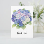 Hydrangea bedankje bedankkaart (Staand voorkant)