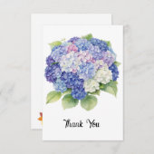 Hydrangea bedankje bedankkaart (Voorkant / Achterkant)