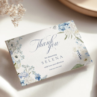 Hydrangea bedankkaart | Blue Floral Bridal Show