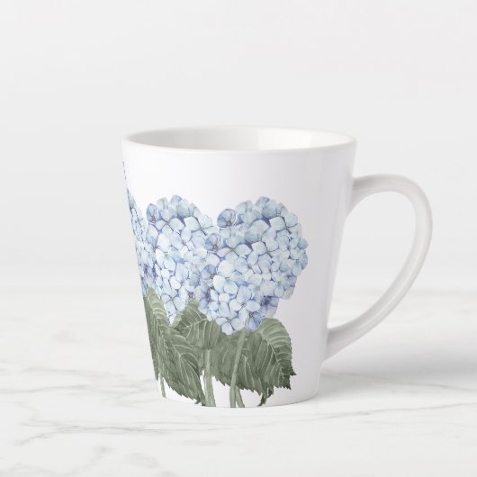 Hydrangea Blauwe Bloem Latte Mok (Rechts)