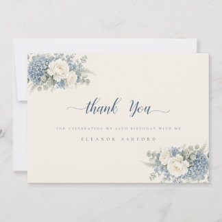 Hydrangea Bleu Aquarelle Merci pour 60 ans