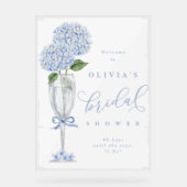 Hydrangea Bleu & Champagne Bienvenue Peint (Recto)