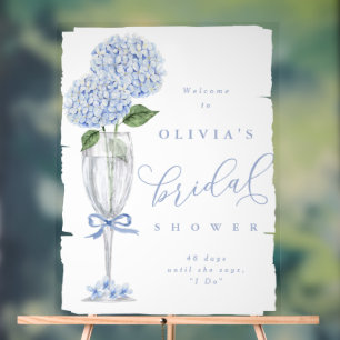 Hydrangea Bleu & Champagne Bienvenue Peint