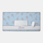 Hydrangea Bleu Poudre Motif Floral Monogramme (Clavier et souris)