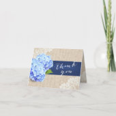Hydrangea Bleu Rustique Lace & Burlap Merci (Devant)