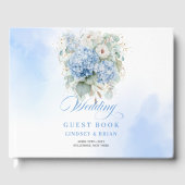 Hydrangea bleue classique dans un livre d'or de ma (Recto)