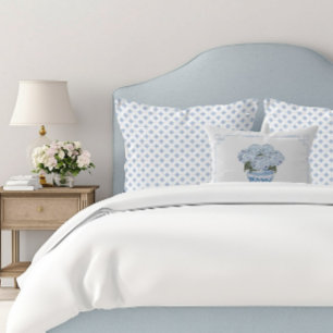 Hydrangea Bleue dans un Coussin de Style Chinoiser