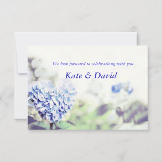 Hydrangea Bleue en Forme de Cœur RSVP (Dos)