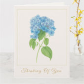 Hydrangea Bleue En Pensée Pour Toi | Carte De Voeu (Fleur jaune)