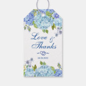 Hydrangea Bleue  Étiquette de Faveur de Cadeau de  (Dos)