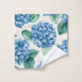 Hydrangea Bleus Aquarelle Florale Botanique Florai (Gant de toilette)