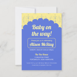 Hydrangea Block Baby shower Invitation Bedankkaart