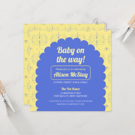 Hydrangea Block Baby shower Invitation Kaart