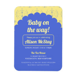 Hydrangea Block Baby shower Invitation Magneet