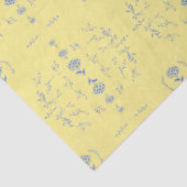 Hydrangea Block geel en blauw patroon Tissuepapier (Detail)