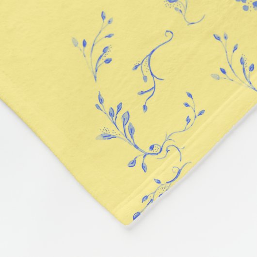 Hydrangea Block Pattern- Geel en Blauw Fleece Deken (Hoek)