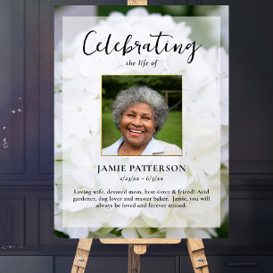 Hydrangea Bloem Levensviering Foto Funeral Poster