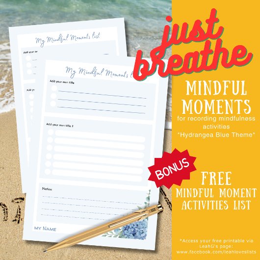 Hydrangea Bloem 'Mijn bewuste momenten lijsten' Post-it® Notes