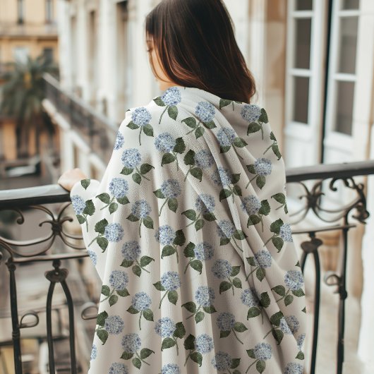 Hydrangea Bloem Monogram Fleece Deken