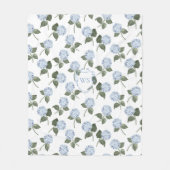 Hydrangea Bloem Monogram Fleece Deken (Voorkant)