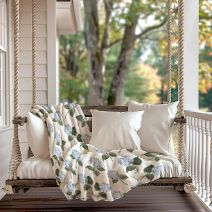 Hydrangea Bloem Monogram Sherpa Deken