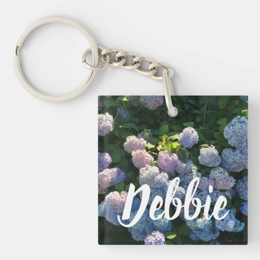 Hydrangea Bloem Sleutelhanger (Voorkant)