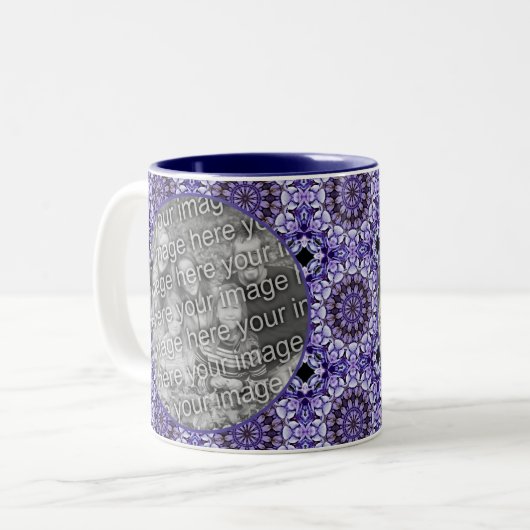 Hydrangea Bloemblaadjes Abstract Uw foto toevoegen Tweekleurige Koffiemok (Voorkant links)