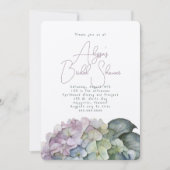 Hydrangea Bloemdouche Uitnodigingen (Voorkant)