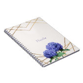 Hydrangea Bloemen & Goud Elegant Bloemen Custom Notitieboek (Rechterzijde)