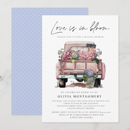 Hydrangea Bloemen Vrijgezellenfeest Kaart (Voorkant / Achterkant)