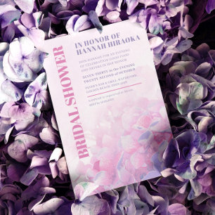 Hydrangea bloemenroze paarse vrijgezellenfeest kaart