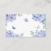 Hydrangea bloementuin boeken voor Baby shower Informatiekaartje (Achterkant)