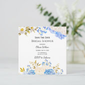 Hydrangea Bloemige Bruidsbruiloft Save the Date (Staand voorkant)