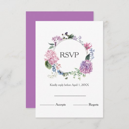 Hydrangea bloemkrans RSVP (Voorkant / Achterkant)