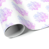 Hydrangea bloesems op wit cadeaupapier (Rol Hoek)