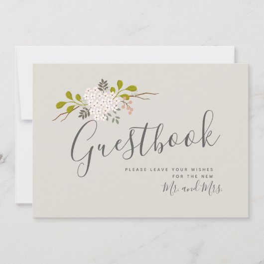 Hydrangea Blooms Botanische Bruiloft Gastenboek Te Kaart (Voorkant)