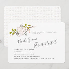 Hydrangea Blooms Botanische repetitie Diner Kaart