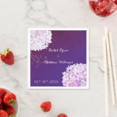 Hydrangea Blooms Plum Wedding Servetten (Insitu)