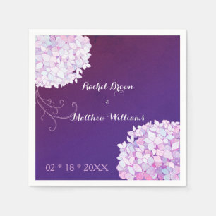 Hydrangea Blooms Plum Wedding Servetten