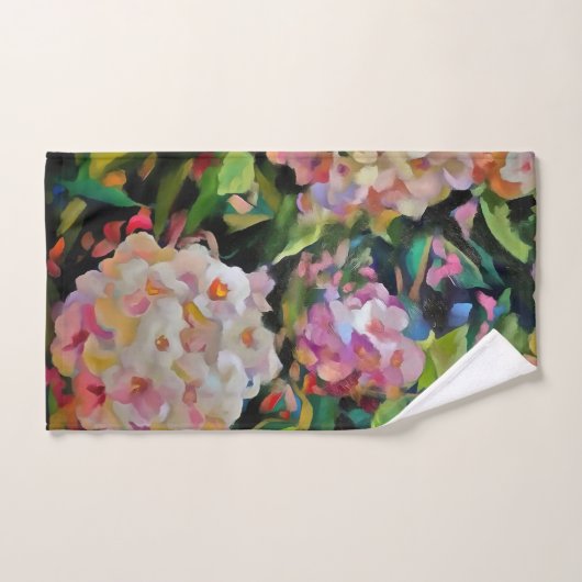 Hydrangea Blossom Art Décoratif Floral Rose (Serviette à main)