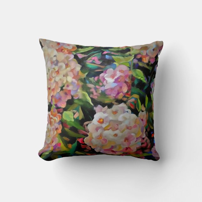 Hydrangea Blossom Decoratief Floral Art Pink Kussen (Voorkant)