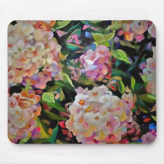 Hydrangea Blossom Decoratief Floral Art Pink Muismat (Voorkant)