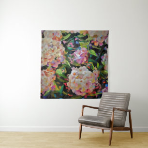 Hydrangea Blossom Decoratief Floral Art Pink Wandkleed