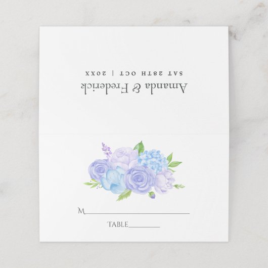 Hydrangea Blue and Light Lavender Wedding (Buitenkant ongevouwen)