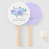 Hydrangea Blue and Light Lavender Wedding Handwaaier (Voorkant en achterkant)