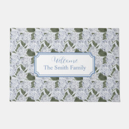 Hydrangea Blue Custom Naam Welkom Deurmat